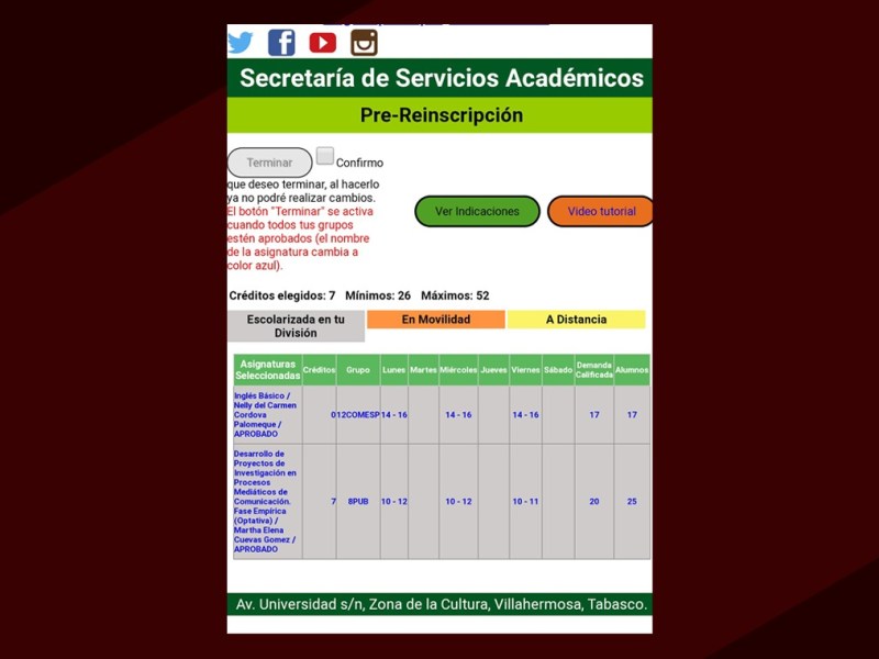 Falla la Pre-Reinscripción de la UJAT